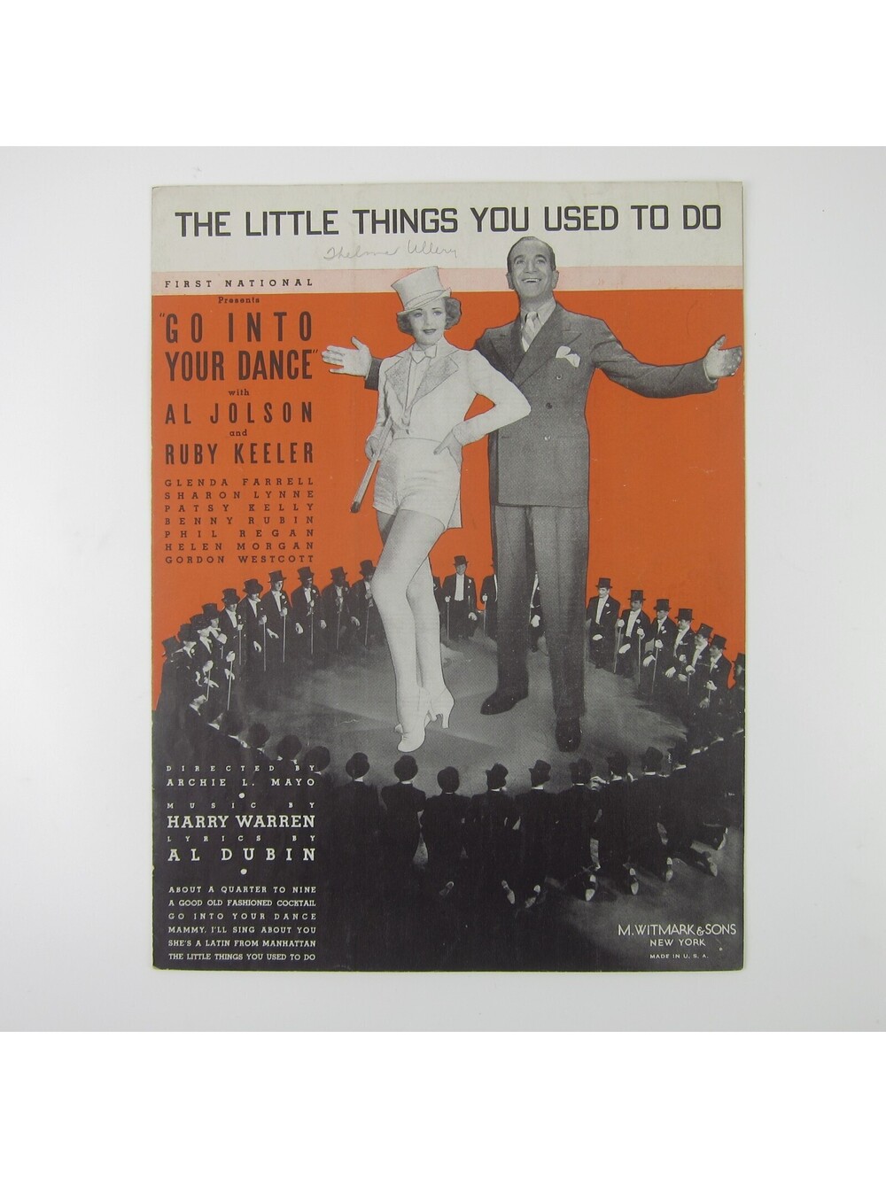 Sheet Music The Little Things You Used To Do Go Into Your Dance Ruby Keeler 1935